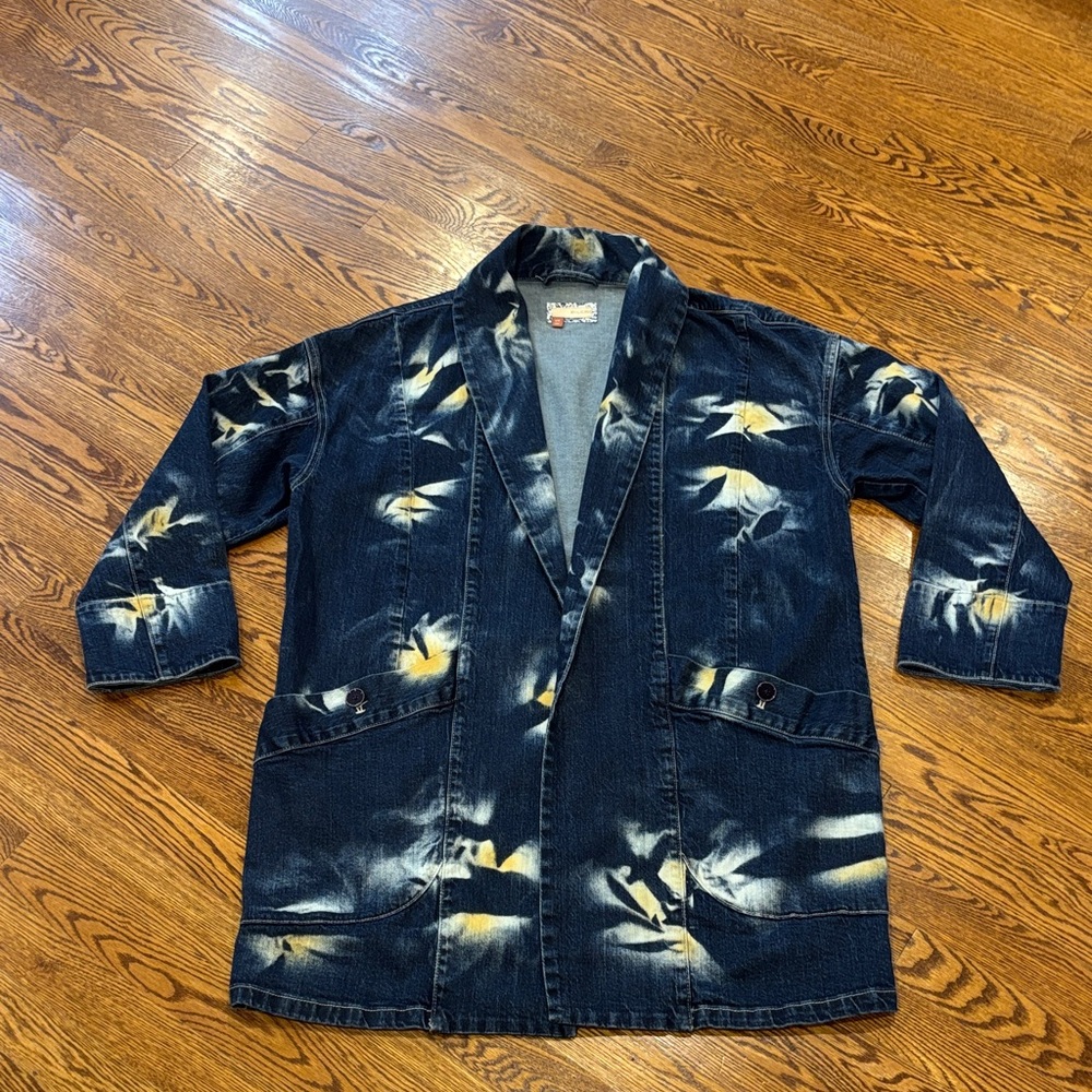 Pilcro tie dye kimono Jean Jacket - sz S/M